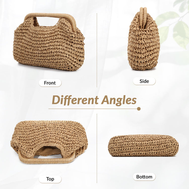 Women's  Straw Dumpling Beach Vacation Evening Handbag