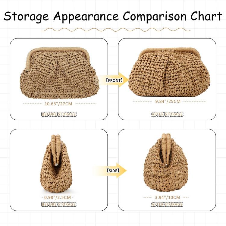 Summer Beach Straw Cloud Dumpling Woven Handbag for Women