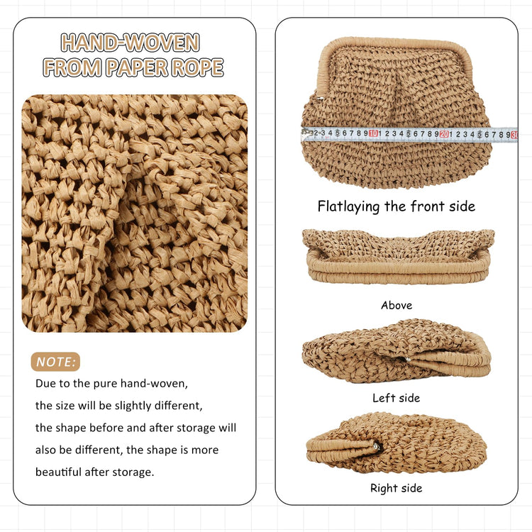 Summer Beach Straw Cloud Dumpling Woven Handbag for Women