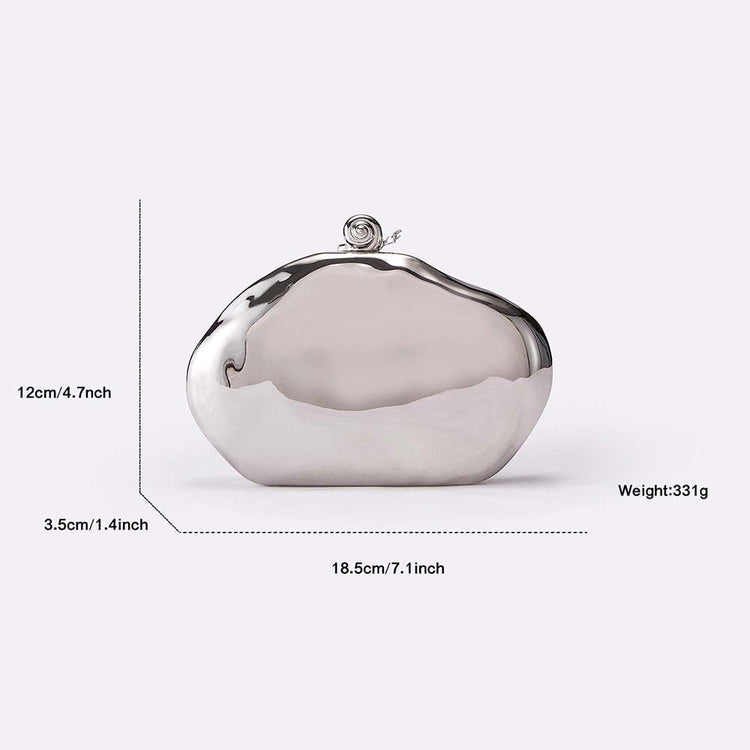 Women's Acrylic Irregular Shell Wedding Evening Party Clutch with Chain