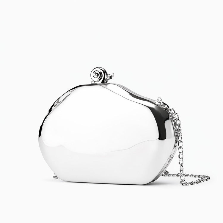 Women's Acrylic Irregular Shell Wedding Evening Party Clutch with Chain