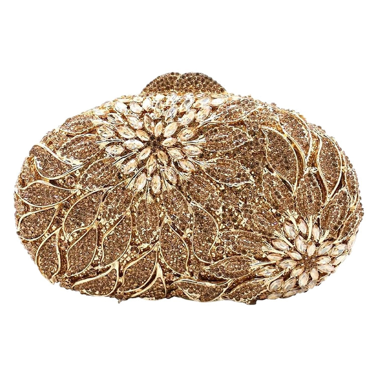 3D Flower Rhinestones Hollow Out Wedding Evening Clutch for Women