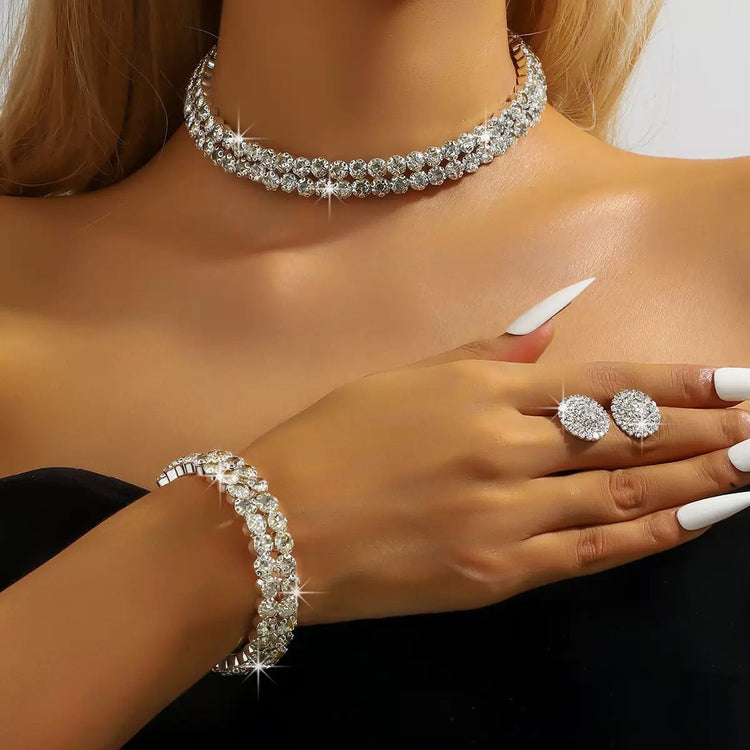 Women's Wedding Luxurious Rhinestone Alloy Prom Party Pieces Jewelry Set