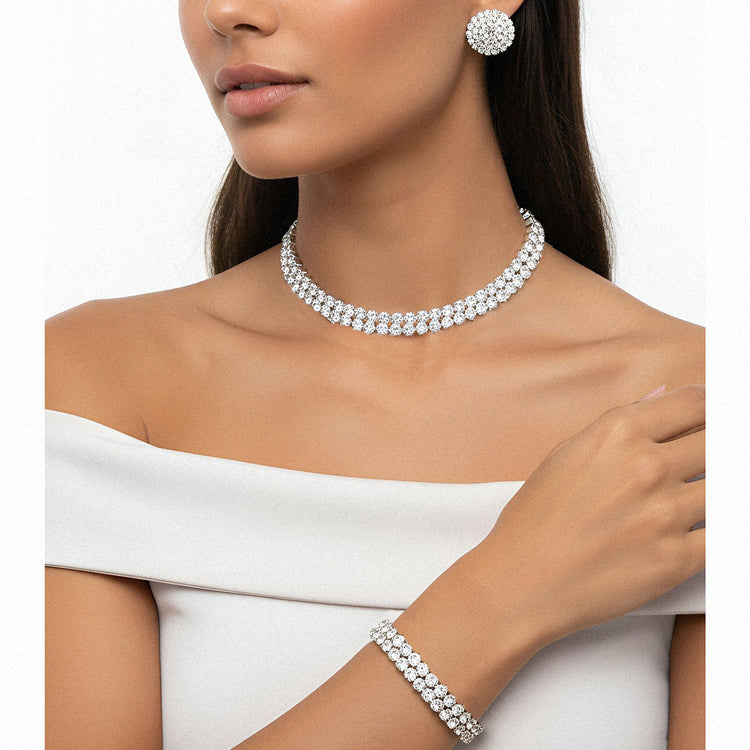 Women's Wedding Luxurious Rhinestone Alloy Prom Party Pieces Jewelry Set