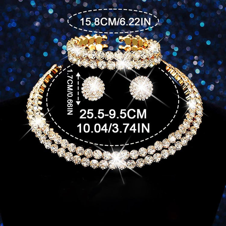 Women's Wedding Luxurious Rhinestone Alloy Prom Party Pieces Jewelry Set