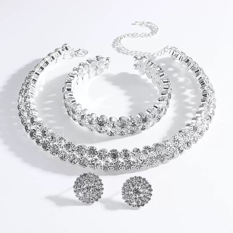 Women's Wedding Luxurious Rhinestone Alloy Prom Party Pieces Jewelry Set