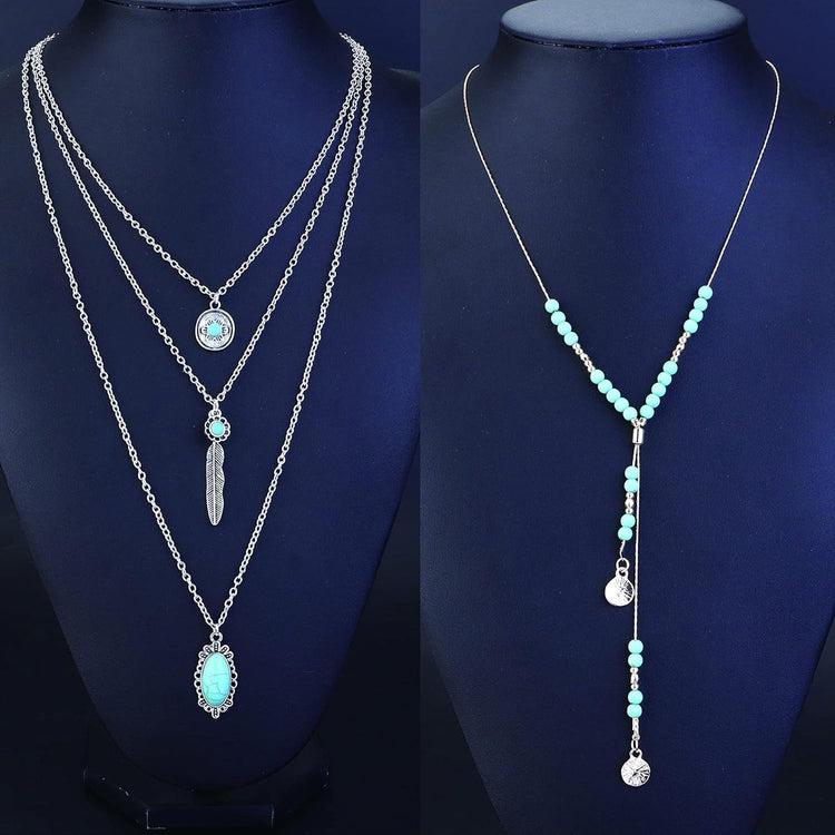 Bohemian Turquoise Adjustable Holiday Beach Jewelry Set