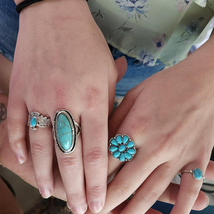 Bohemian Turquoise Adjustable Holiday Beach Jewelry Set