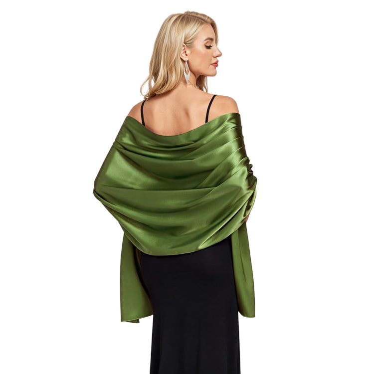 Women's Silky Solid Satin Elegant Formal Shawls