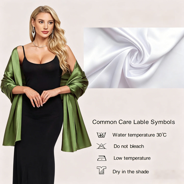 Women's Silky Solid Satin Elegant Formal Shawls