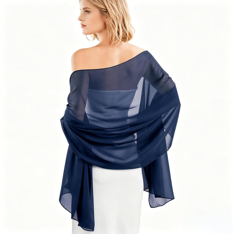 Women's Solid Chiffon Soft Formal Wedding Scarf Formal Shawl Wraps