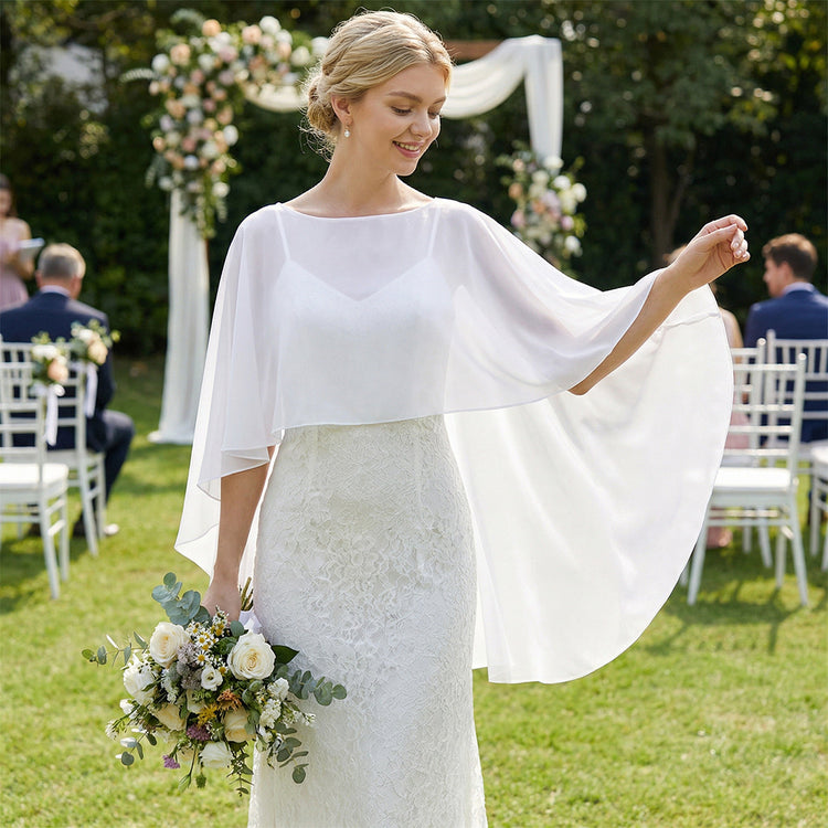 Chiffon Elegant Simple Soft Cape for Evening Dresses