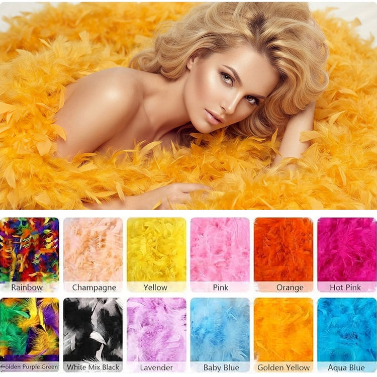 Fluffy Long Feather Boa Statement Voluminous Feather Shoulder Wrap Accessory For Prom Evening Party & Photoshoot