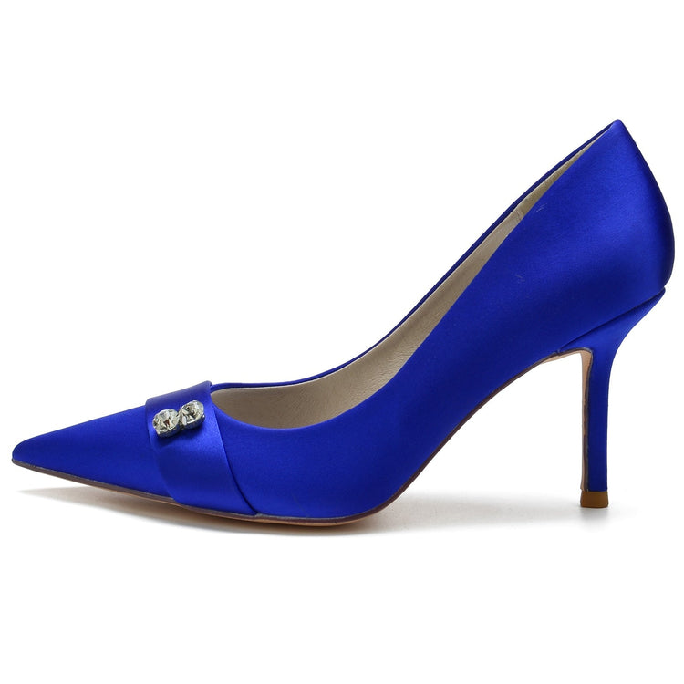 Women's Pointed Toe Stiletto Heel Wedding Party Shoes with Rhinestone