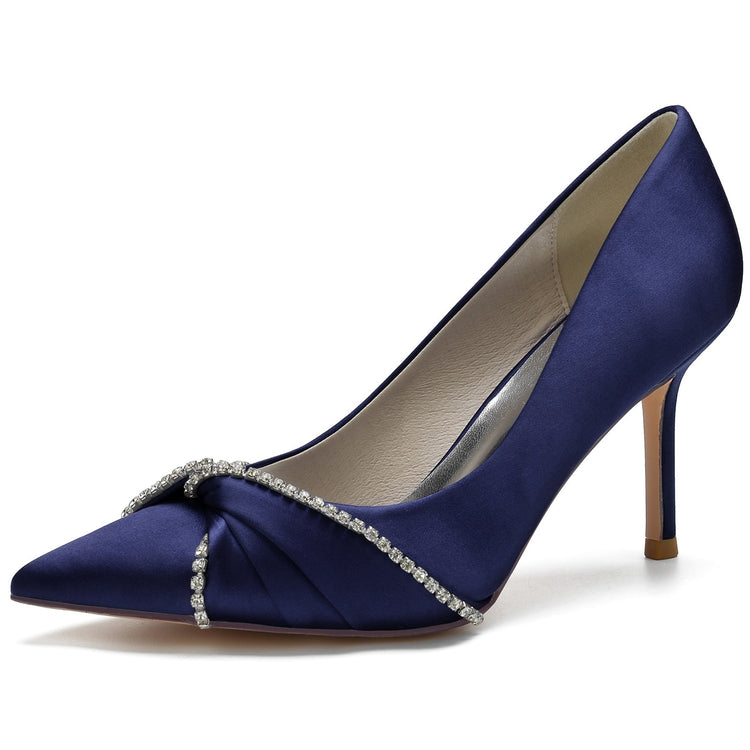 Stiletto Heel Elegant Rhinestone Knot Wedding Shoes for Women
