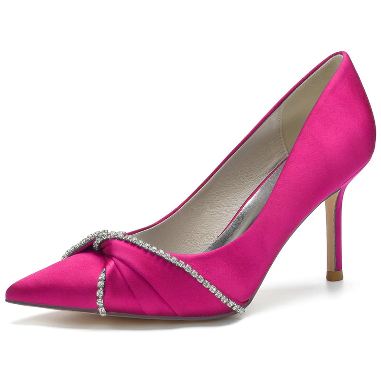Stiletto Heel Elegant Rhinestone Knot Wedding Shoes for Women