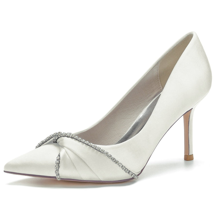 Stiletto Heel Elegant Rhinestone Knot Wedding Shoes for Women