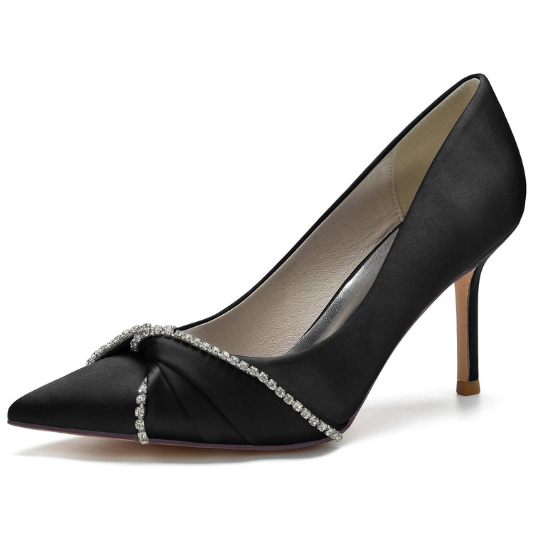 Stiletto Heel Elegant Rhinestone Knot Wedding Shoes for Women