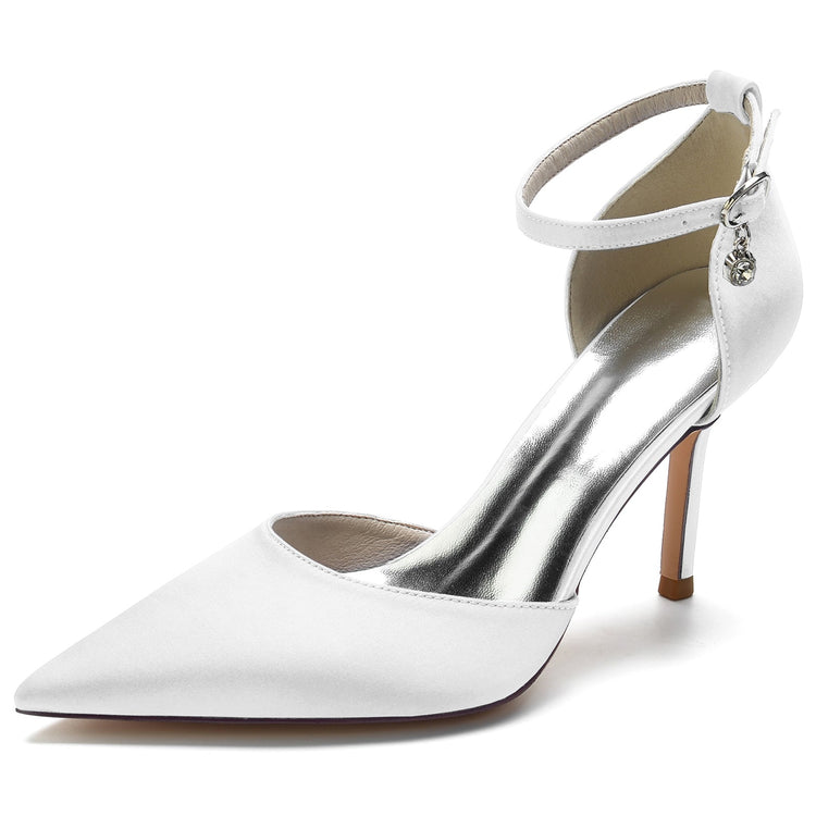Women's Pointed Toe Ankle Straps Minimalist Wedding Party Shoes