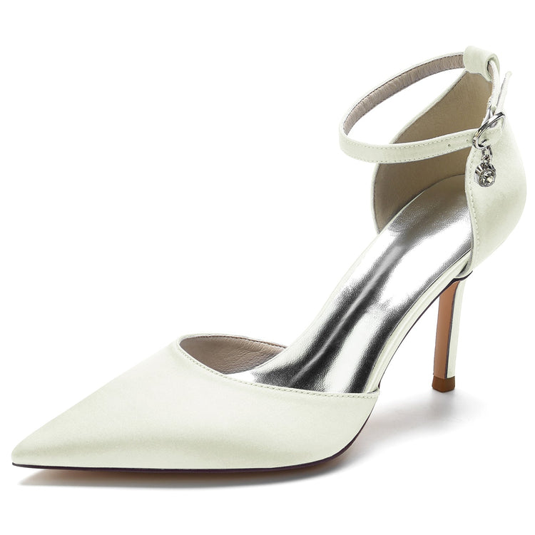 Women's Pointed Toe Ankle Straps Minimalist Wedding Party Shoes
