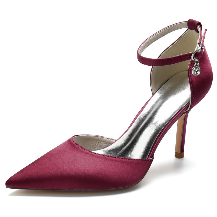 Women's Pointed Toe Ankle Straps Minimalist Wedding Party Shoes