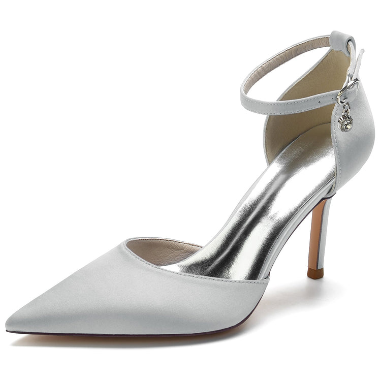Women's Pointed Toe Ankle Straps Minimalist Wedding Party Shoes