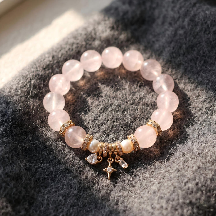 Crystal Bead Bracelets with Gold Star Charm
