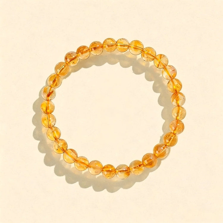 Transparent Yellow Citrine Bead Bracelets