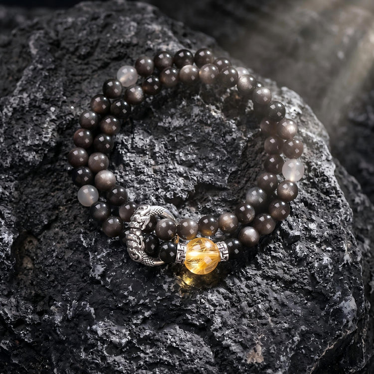 Prosperity Crystal Double Loop Bead Bracelets