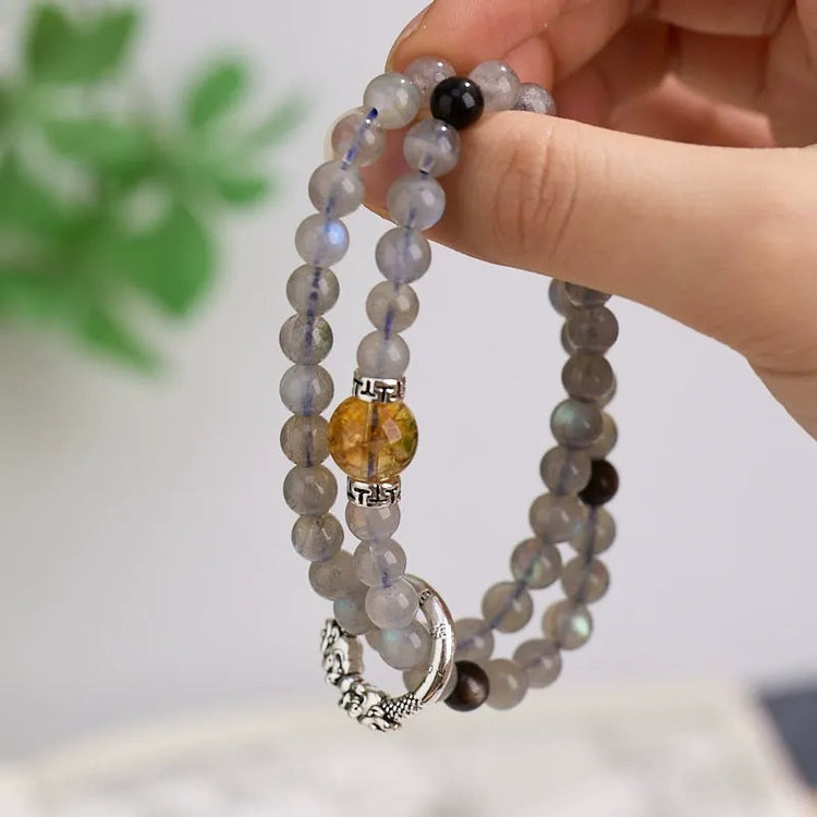 Prosperity Crystal Double Loop Bead Bracelets