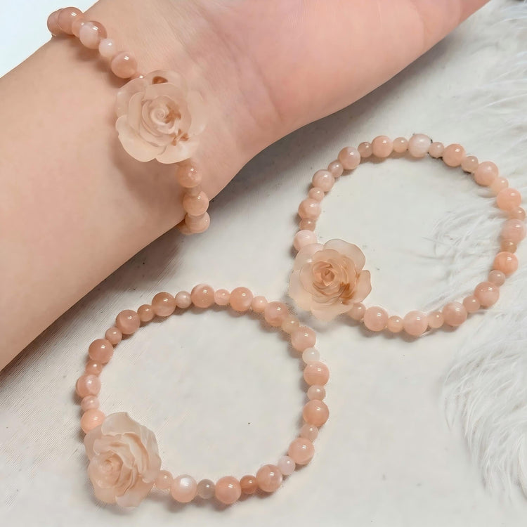 Dainty Floral Stretch Crystal Bead Bracelets