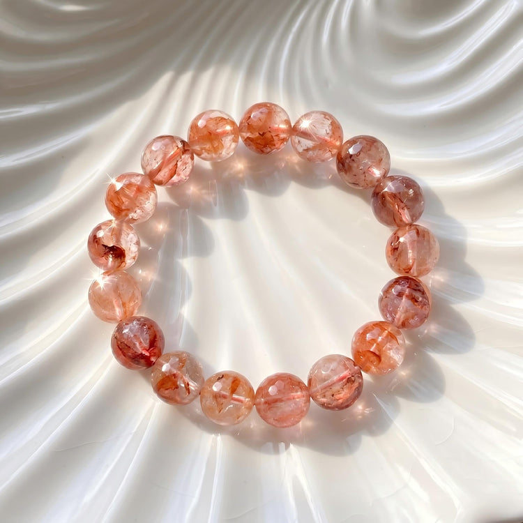Red Flower Phantom Crystal Stretch Bead Bracelets