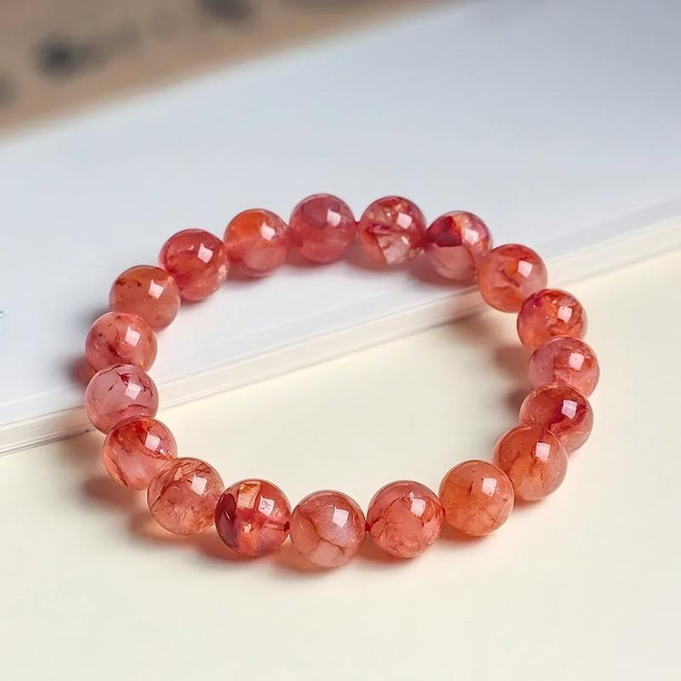Red Flower Phantom Crystal Stretch Bead Bracelets