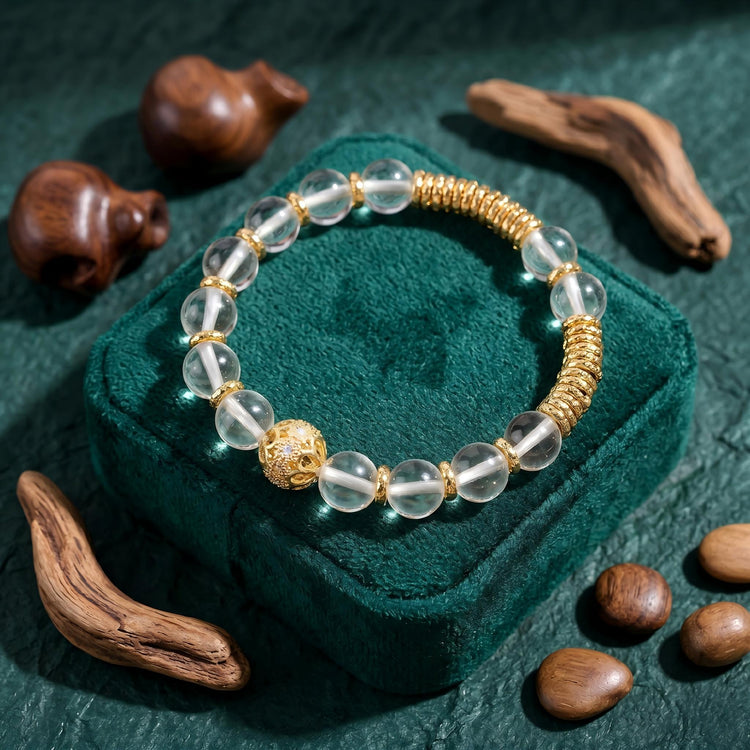 Premium Clear Crystal Gold Spacer Bead Bracelets