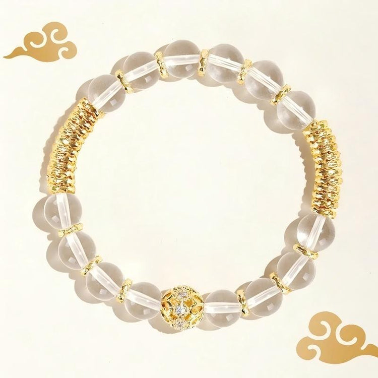 Premium Clear Crystal Gold Spacer Bead Bracelets