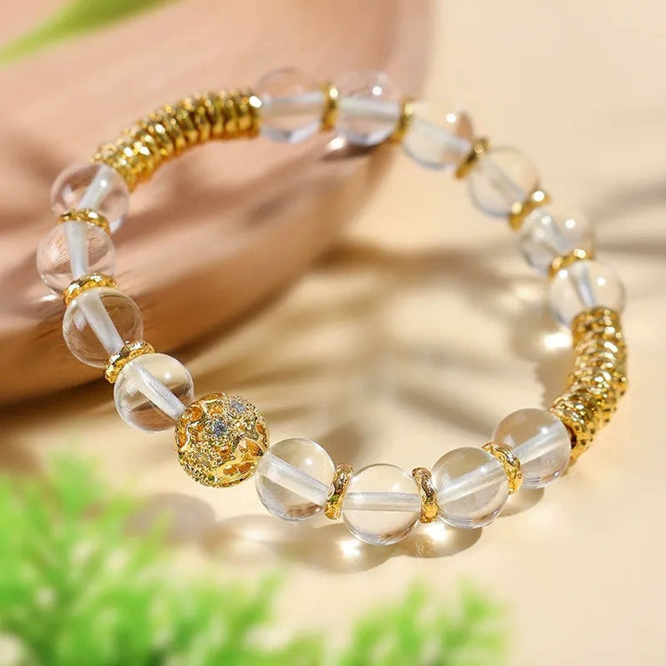 Premium Clear Crystal Gold Spacer Bead Bracelets