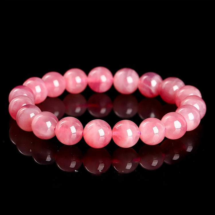 Pink Rose Quartz Healing Crystal Bead Bracelets