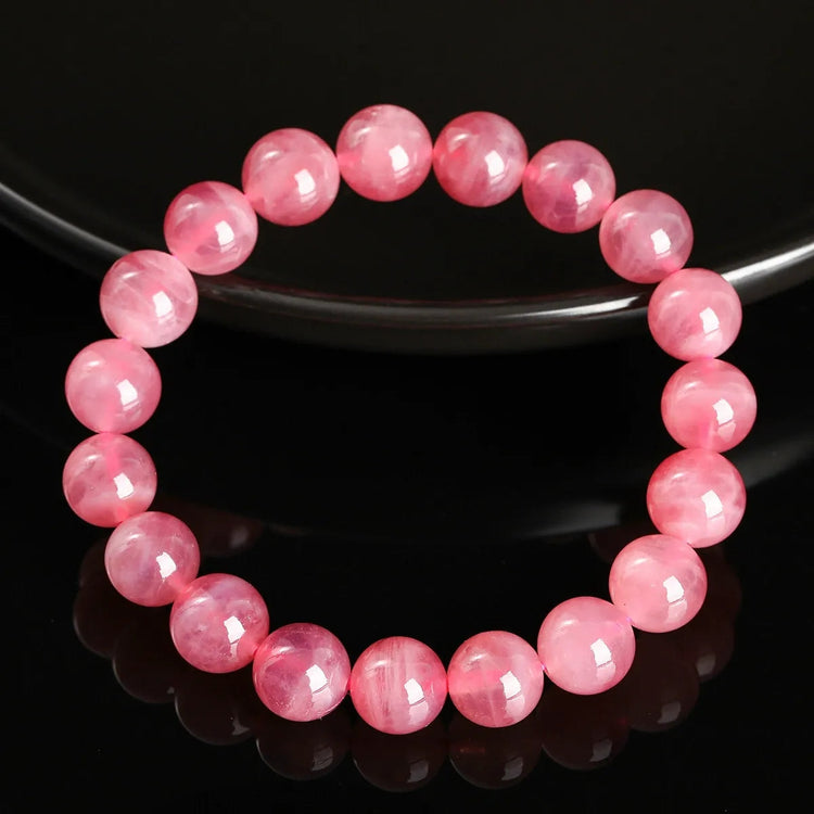 Pink Rose Quartz Healing Crystal Bead Bracelets