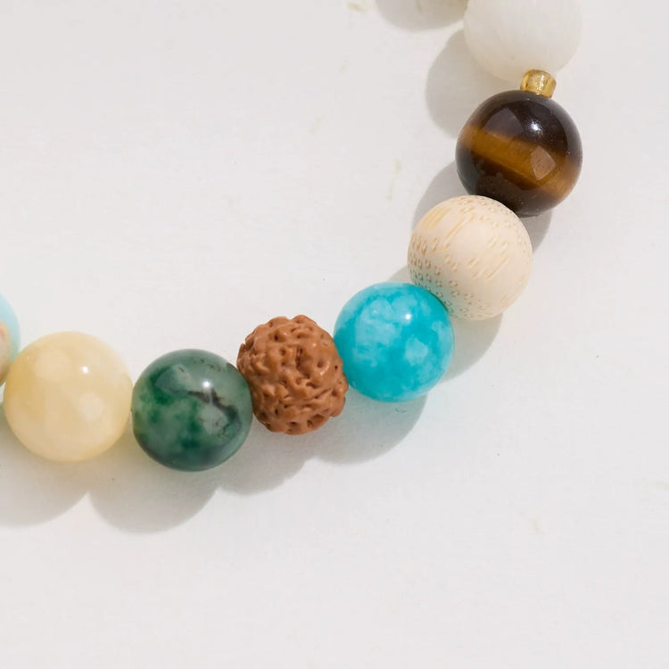 Buddha Lotus White Jade Chakra Bead Bracelets