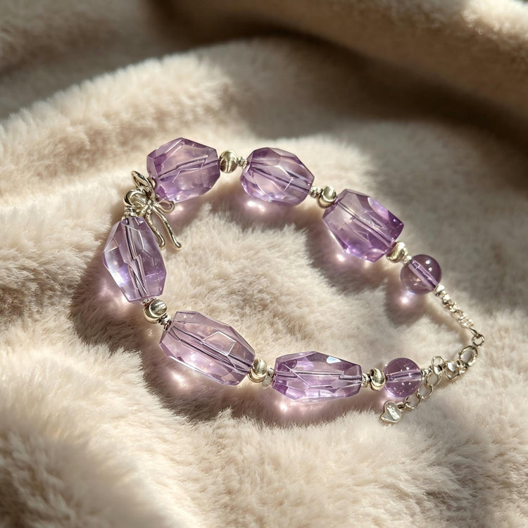 Purple Crystal Bead Bracelets