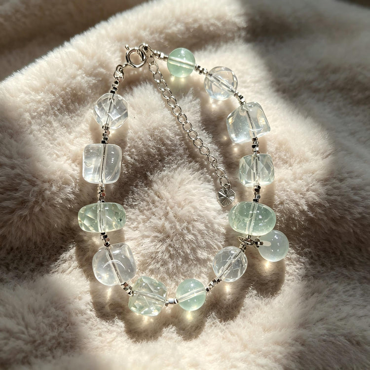 White Crystal Bead Bracelets