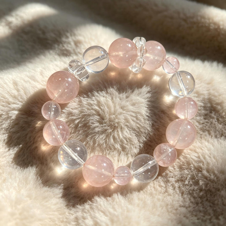 Pink Round Crystal Bead Bracelets
