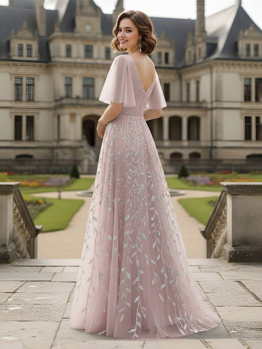 Tulle A Line Long Mother of the Bride Dress with Embroidery