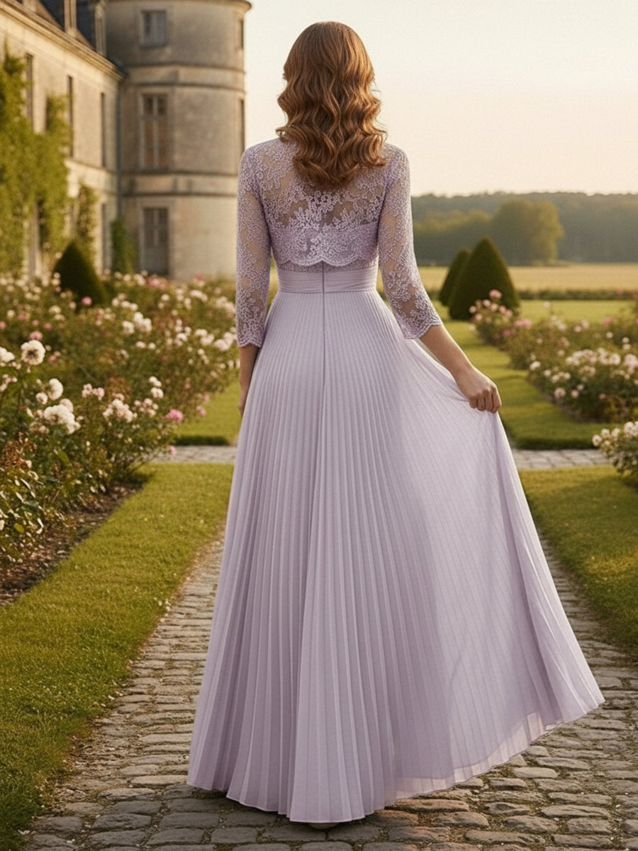 Lace Applique Chiffon A Line Mother of the Bride Dresses