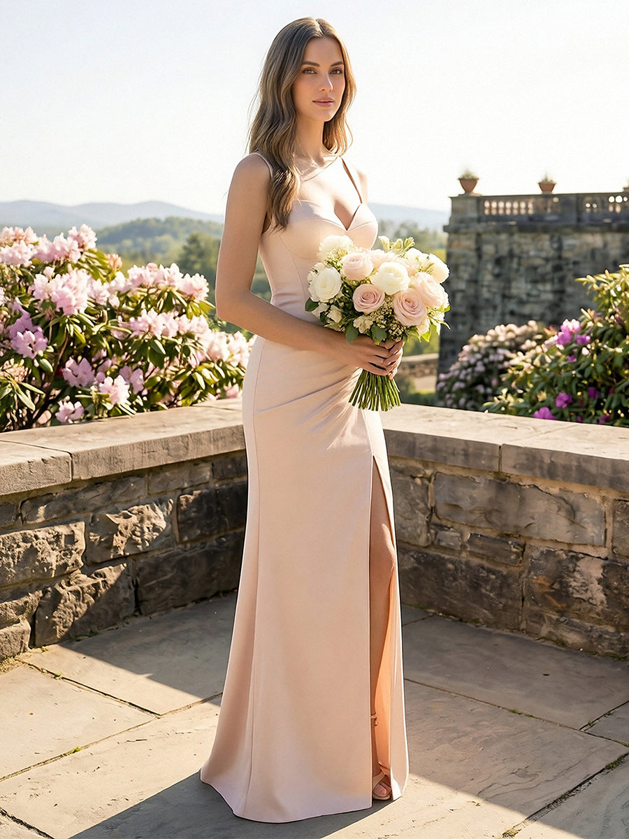 Spaghetti Straps Sweetheart Mermaid Bridesmaid Dresses