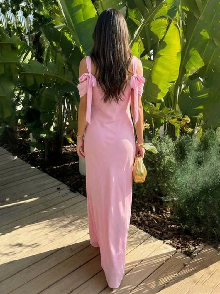 Satin Sheath Cowl Neck Long Simple Bridesmaid Dresses