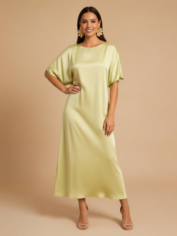 Satin Mermaid Scoop Neck Sleeveless Ankle Length Bridesmaid Dresses