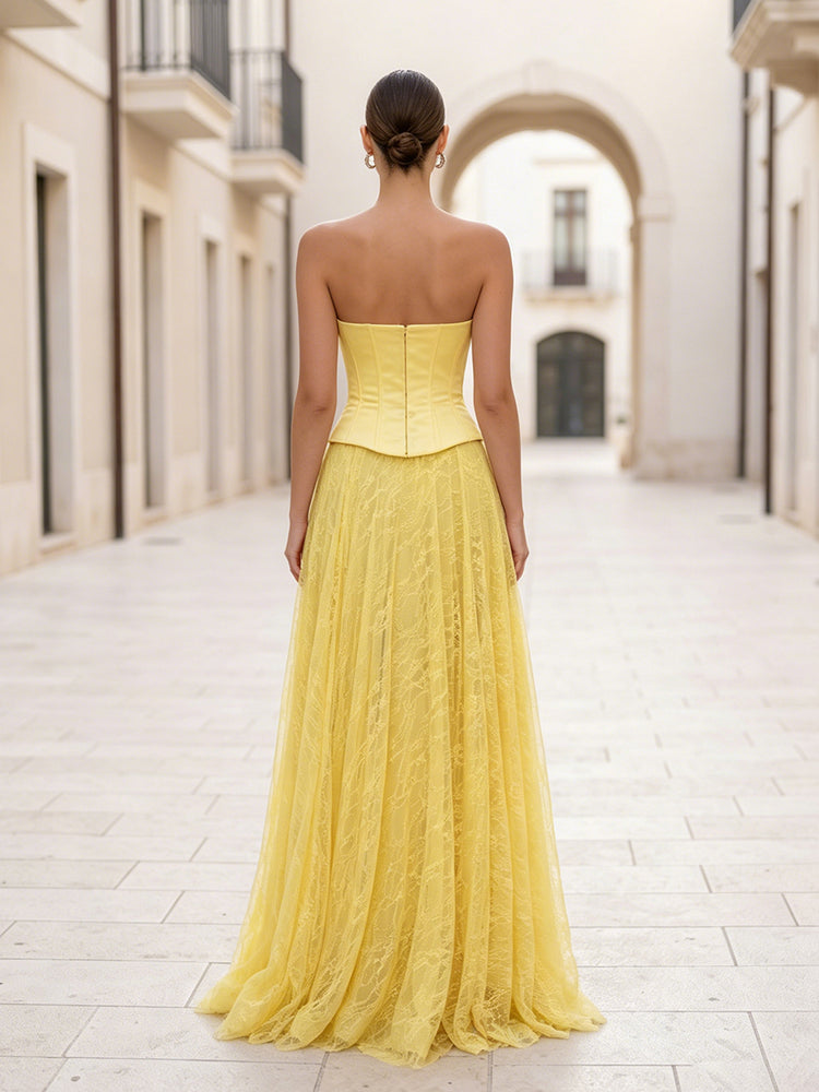 Laces A-Line Sweetheart Long Evening Dresses with 3D Flowers