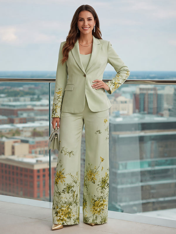 Jacquard Pantsuit V Neck Long Evening Dresses with Pocket