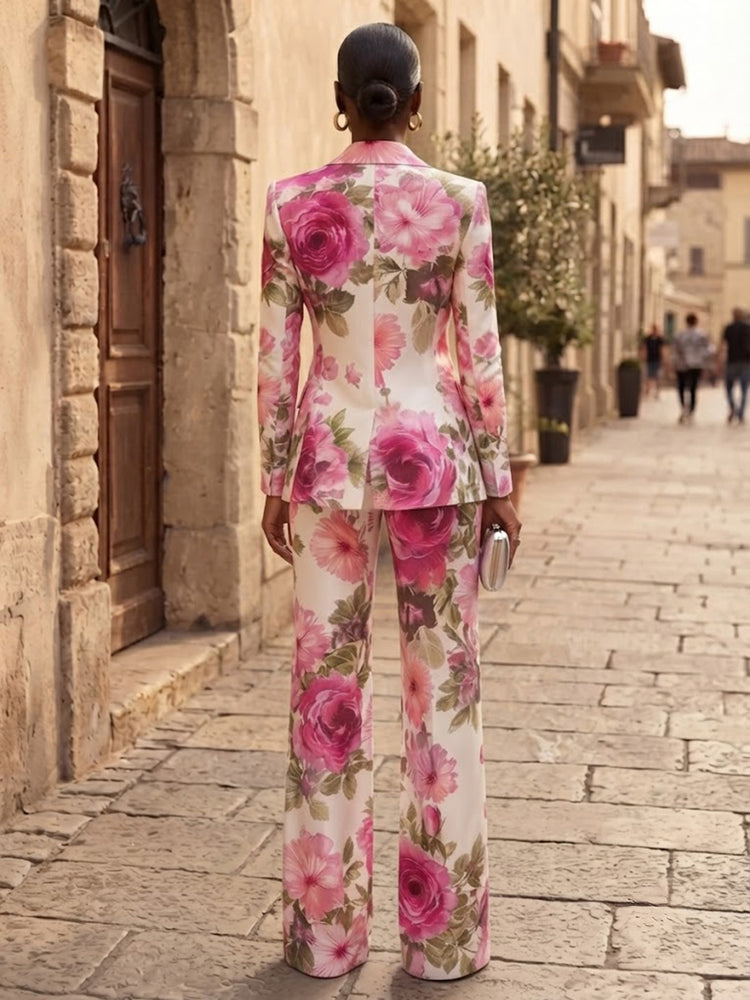 Jacquard Pantsuit V Neck Long Evening Dresses with Pocket
